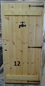 Stockade door with custom carving