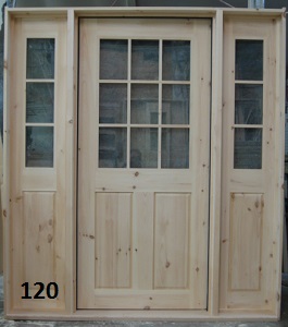 Exterior wood door with matchign sidelights