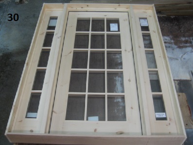Full glass french door with matching sidelights