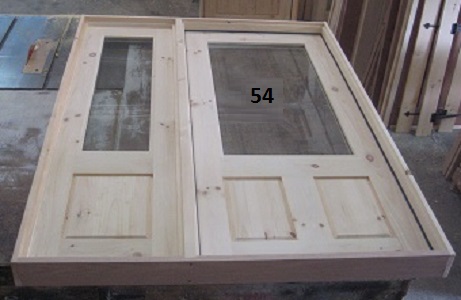 Exterior pine door with matching sidelight