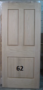 Raised 3 panel hardwood door