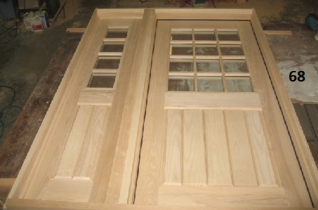 Hardwood door with sidelight
