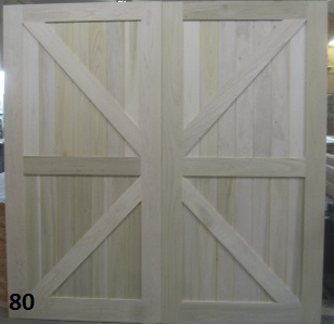 Double door made from poplar with crossbuck