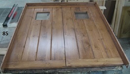 Pine stockade double door with window