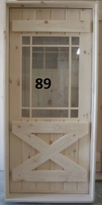 Exterior stockade door with praire grill and crossbuck