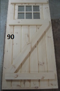 Pine exterior door with 6 lite and crossbuck