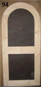 Frame and panel arch top screen door