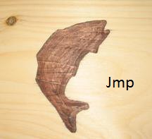 Jumping fish carving
